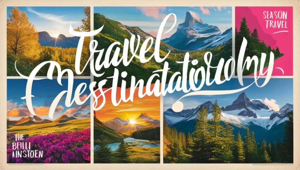 seasonal travel destination with writing